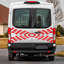 Ford Transit Heck karierte Grafik -Vinyl -Aufkleber aufklebern
 3