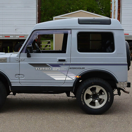 Suzuki Jimny Turbo Epi Intercooler Vintage Retro Stripes Türen Aufkleber -Aufkleber Grafik
