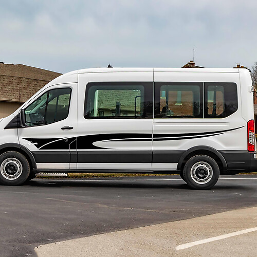 Ford Transit karted Flaggen Streifen Seitentüren Grafik Vinyl -Aufkleber Aufkleber
