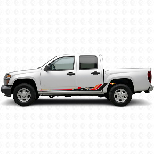 Retro Mountain Wave Tür- & Schweller-Vinylstreifen für Chevrolet Colorado 1. Generation 2004-2012
