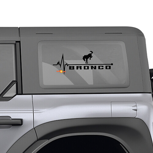 Ford Bronco Heckseitenfenster Herzpuls Liebe Grafikabziehbilder
