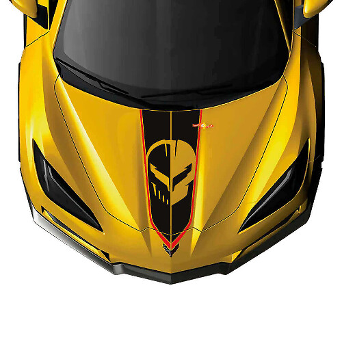 Jake Skull Motorhauben-Vinylaufkleber für Chevy Corvette C8
