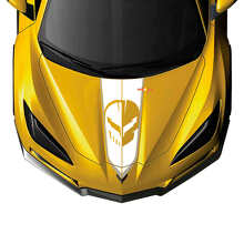 Jake Skull Motorhauben-Vinylaufkleber für Chevy Corvette C8_2