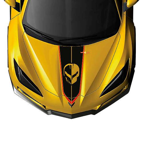 Jake Skull Motorhauben-Streifen Vinyl-Aufkleber für Chevy Corvette C8