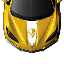 Jake Skull Motorhauben-Streifen Vinyl-Aufkleber für Chevy Corvette C8_2