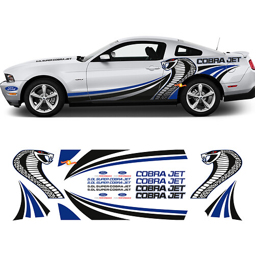 Cobra Jet Side Graphic Decals Sticker Racing Kit für Ford Mustang
