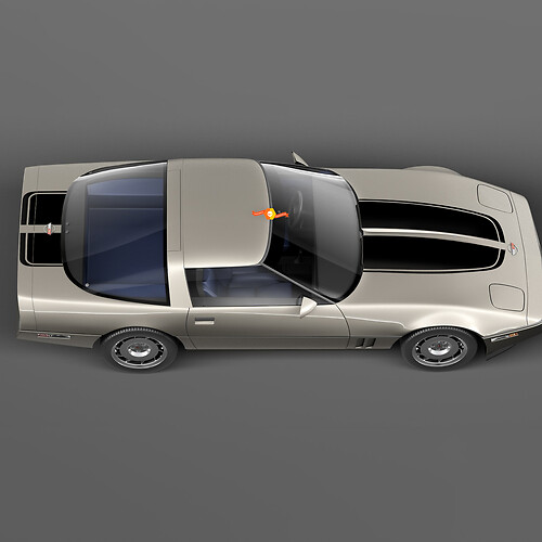 Vordere Kapuze und hintere Rennstreifen für Chevrolet Corvette C4 Sport 1984 - 1996
