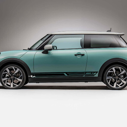 Geometrische seitliche Rennstreifen-Grafikaufkleber-Kit für Mini Cooper S