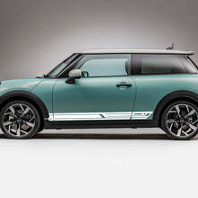 Geometrische seitliche Rennstreifen-Grafikaufkleber-Kit für Mini Cooper S 2