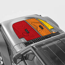 Retro-Topografische Karten-Seiten- und Motorhaubenstreifen Vinyl-Aufkleber-Set für Jeep Wrangler_3