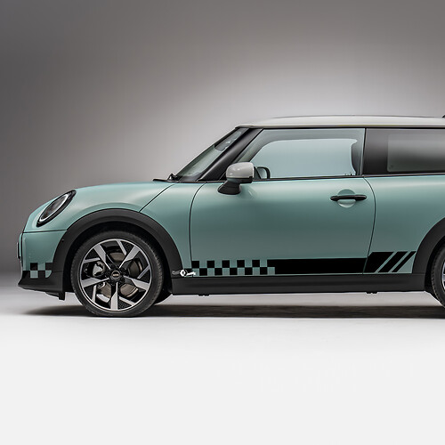 Side Racing Checked Stripes Grafik -Aufkleber für Mini Cooper S 5
