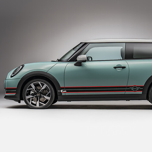 Side Racing 2 Farben Stripes Grafik -Aufkleber für Mini Cooper s
