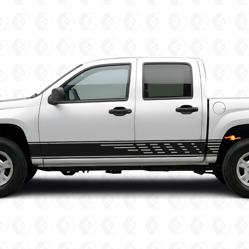Versetzt angeordnete Schlitz-Tür- und Schweller-Vinylstreifen für Chevrolet Colorado 1. Generation 2004-2012