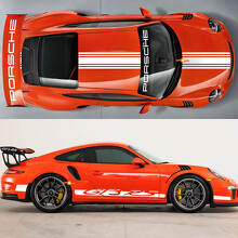 Aufkleber Kit Hood Dach Schwanzspoiler Streifen Martini -Aufkleber Aufkleber für Porsche 991 GT3 RS
 2