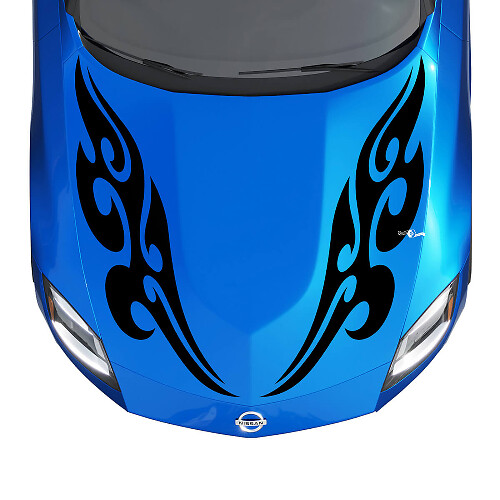 Motorhaube Tribal Flames Streifen Aufkleber Kit für Nissan Z Sport
