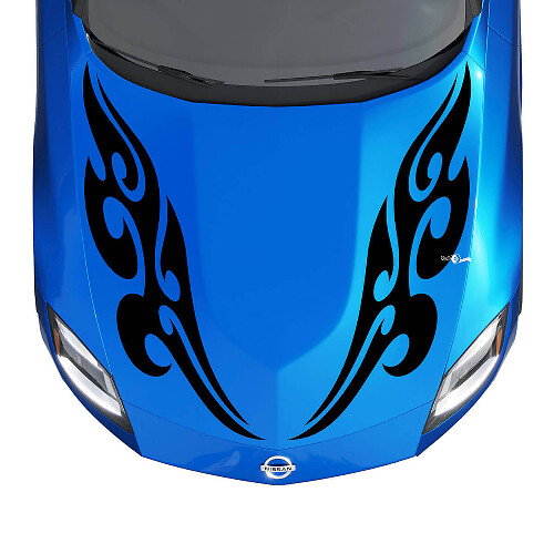 Motorhaube Tribal Flames Streifen Aufkleber Kit für Nissan Z Sport
