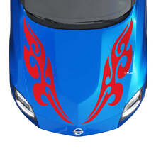 Motorhaube Tribal Flames Streifen Aufkleber Set für Nissan Z Sport 3