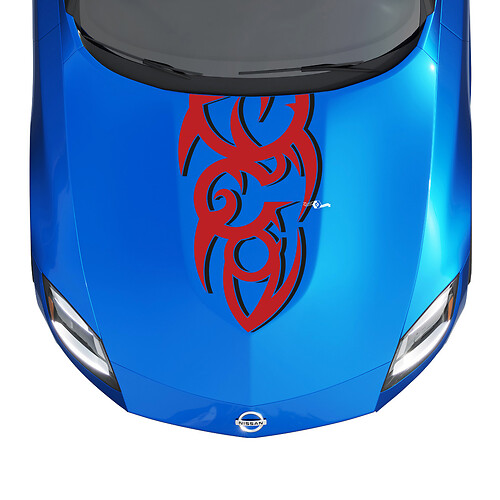 Hood Tribal Two Tone Stripe Decal Kit für Nissan Z Sport
