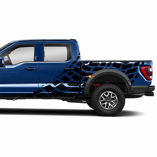 Seitenstufe Topographic Graphics Vinyl -Aufkleber Aufkleber für Ford F150 Zittern
