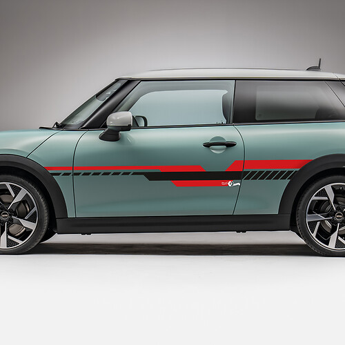 Side Racing 2 Farben Stripes Grafik -Aufkleber für Mini Cooper S 3
