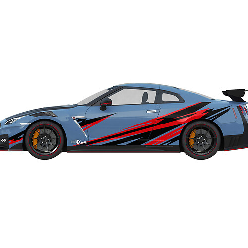 Seitengrafik NISMO Stripe Line Decal Kit für Nissan GT-R
