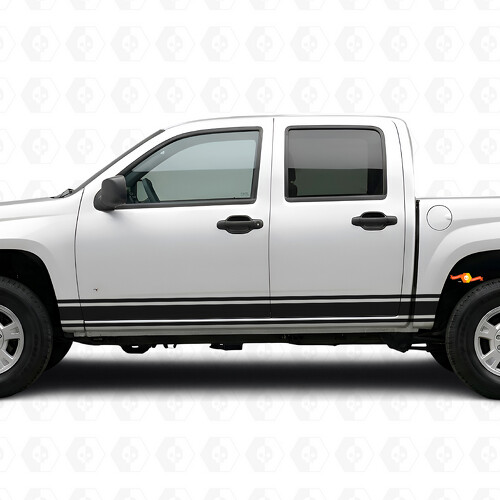 Schmale Akzent-Tür- & Seitenbett-Vinylstreifen für Chevrolet Colorado 1. Generation 2004-2012