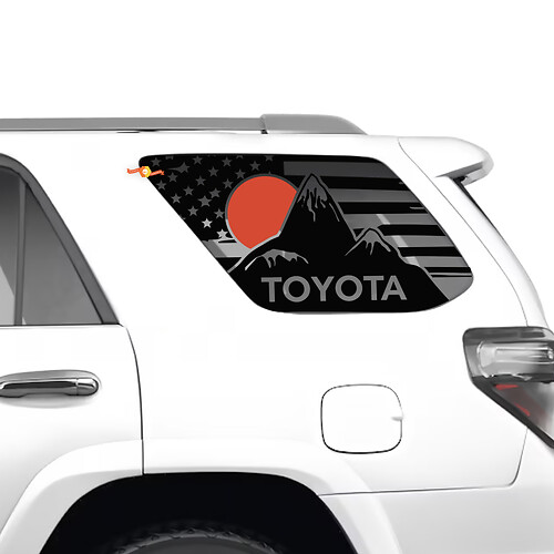 Seitenviertel Fenster Mountains Sonnenuntergang Vinyl Aufkleber Aufkleber -Aufkleber -Kit für Toyota 4Runner
