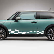 Flag Side Racing Schachbrett-Grafikaufkleber für Mini Cooper S 2