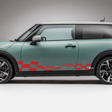 Side Racing Checked Stripes Grafik -Aufkleber für Mini Cooper S 2
 3