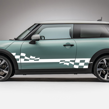 Side Racing Checked Stripes Grafik -Aufkleber für Mini Cooper S 3
 2