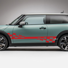 Side Racing Checked Stripes Grafik -Aufkleber für Mini Cooper S 3
 3