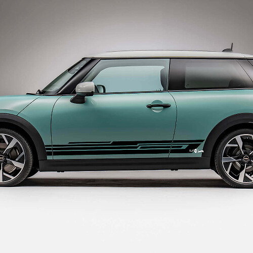 Geometrische Seiten-Rennstreifen Grafik Aufkleber 3 für Mini Cooper S