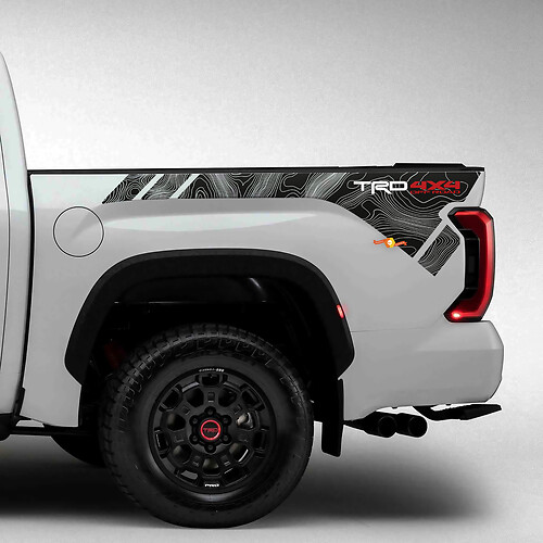 Nachtseite TRD Topografische Karte Vinylaufkleber Aufkleber Passform für Toyota Tundra
