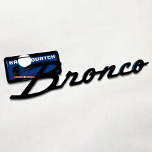Bronco Sasquatch Fender Abzeichen Heckklappe Emblem 3D Abzeichen Schwarz gegen Blau
 6