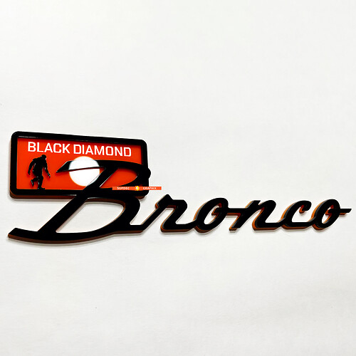 Bronco Black Diamond Fender Abzeichen Heckklappe Emblem 3D Abzeichen Schwarz gegen Orange
