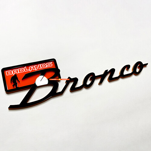 Bronco Black Diamond Fender Abzeichen Heckklappe Emblem 3D Abzeichen Schwarz gegen Orange
