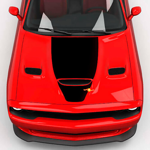 Haubenpapier Central Hemi Hood Blackout Vinyl -Aufkleber Aufkleber für Dodge Challenger
