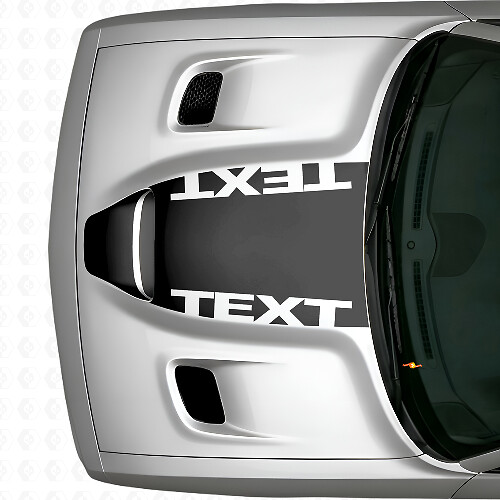 Custom Text Blackout Motorhaubenaufkleber für Dodge Challenger_1