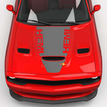 Hood Wrap Central Hemi Hood Blackout Vinyl Aufkleber für Dodge Challenger 2
 3