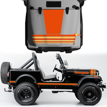 Kit of Hood Fender Jeep Renegade CJ7 Vinyl Aufkleber Abziehbilder Grafiklinien grau Stil Wählen Sie Farben Wählen Sie Farben
 2