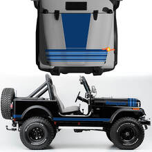 Kit of Hood Fender Jeep Renegade CJ7 Vinyl Aufkleber Abziehbilder Grafiklinien grau Stil Wählen Sie Farben Wählen Sie Farben
 3