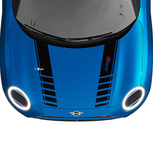 Doppeltes Racing-Motorhauben-Streifen Vinyl-Aufkleber-Set für MINI Cooper S