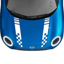 Motorhaube Schachbrett-Rennstreifen Rallye-Aufklebergrafik für MINI Cooper S
 2