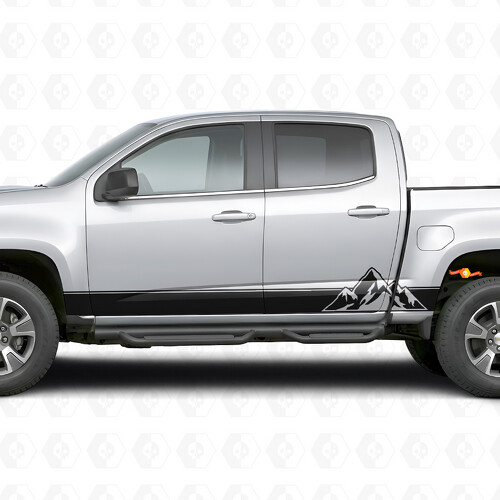 Geschichtete Peaks Tür- und Schwellerpaneel-Vinylstreifen für Chevrolet Colorado 2. Generation 2015-2022
