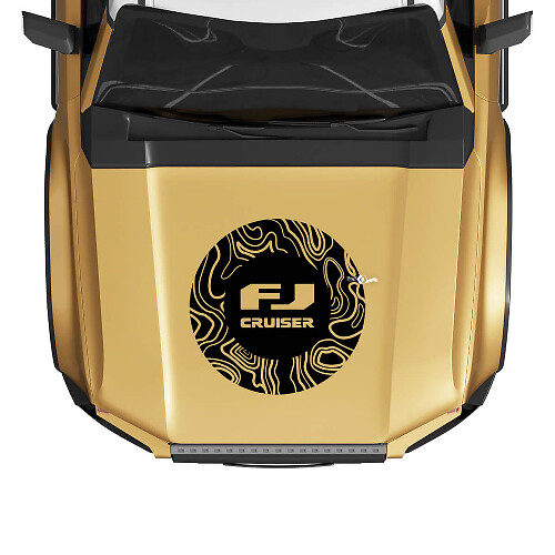 FJ Cruiser Topografische Kartenverkleidung Motorhauben-Aufkleber für Toyota FJ Cruiser
