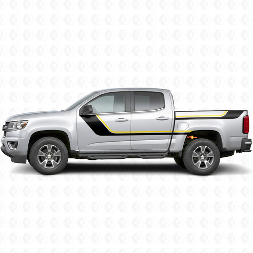 Schräg verlaufende obere Akzent-Tür- und Seitenstreifen aus Vinyl für Chevrolet Colorado 2. Generation 2015-2022