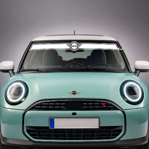 Mini Logo Streifen Windschutzscheiben Vinyl Grafikaufkleber für Mini Cooper S