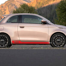 Benutzerdefinierter Text Kotflügelstreifen Aufkleber Seitenstreifen Grafiken für Fiat 500 3