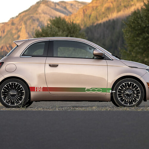 Rocker Panel Stripe Decal Side Graphics Stripes für Fiat 500 3
 1