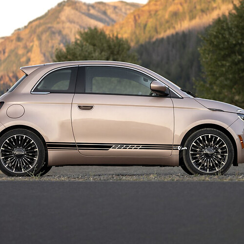 Rocker Panel Stripe Decal Side Graphics Stripes für Fiat 500 4
 1